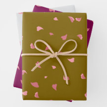 Set of 3 Romantic Gift Wrap Sheets