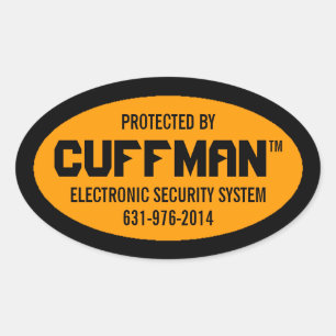 Set of 4 Electronic Security Decals Oval Sticker