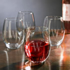 Set of 4 Elegant Stemless White Wine Glasses
