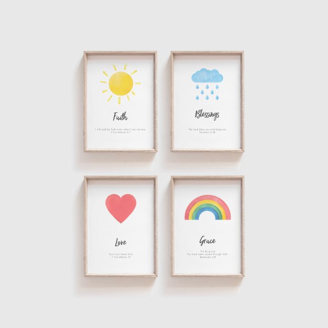 Set of 4 kids bible verse wall art (Creator Uploaded)
