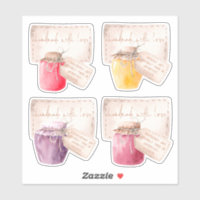Set of 4 Labels for Homemade Jams  