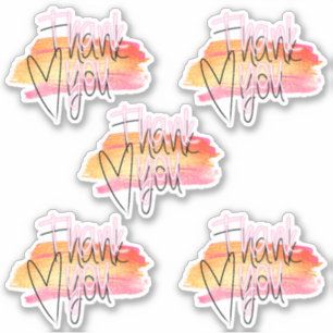 Set of 4 Modern Decorative Script Thank You
