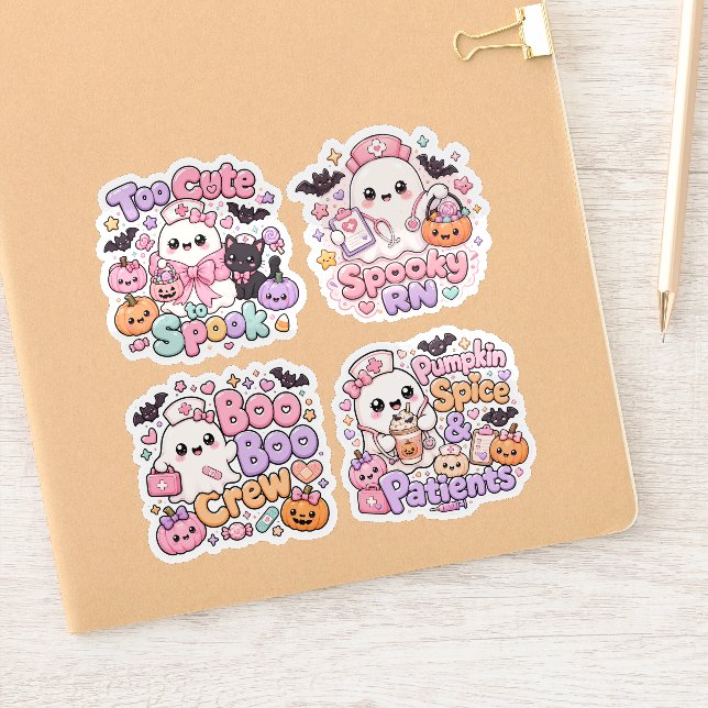Set of 4 Spooky Cute RN Halloween Ghost Nurse (Notebook)