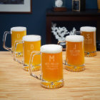 Set of 5 Cool Warwick Groomsmen's Beer Mugs