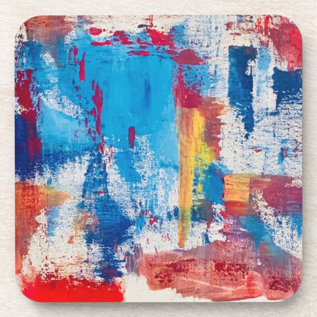 Set of 6 Abstract Art Stone Coasters (Front)