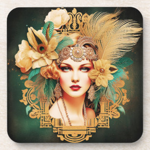 Set of 6 Art Deco Lady Coasters