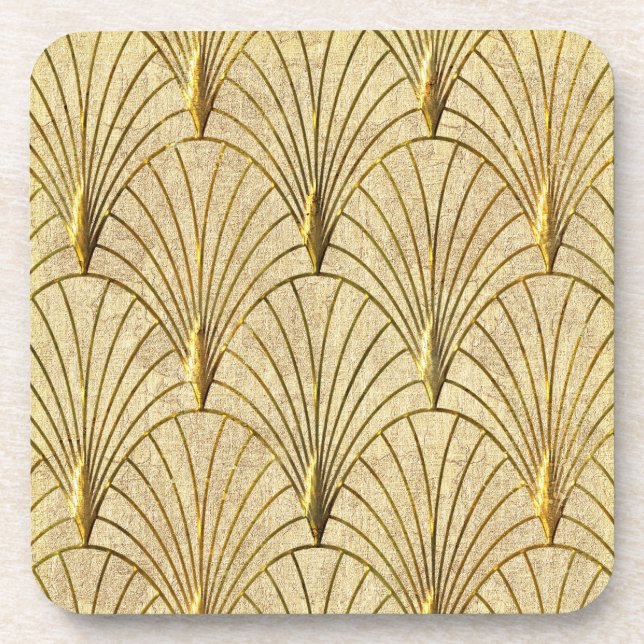 Set of 6 Gold Art Deco Coaster (Front)