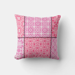Set of 6 seamless geometric pattern. Vintage illus Cushion