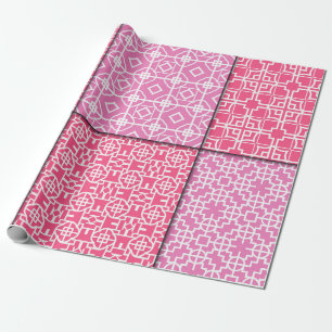 Set of 6 seamless geometric pattern. Vintage illus Wrapping Paper