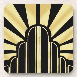 Set of 6 - Sunburst Art Deco Coasters. Coaster
