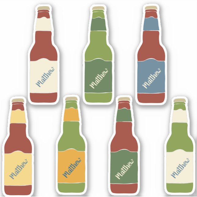 Set of 7 Personalised Beer Bottle (Front)
