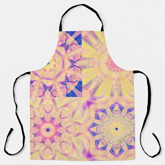 Set of abstract background colourful kaleidoscopic apron (Front)