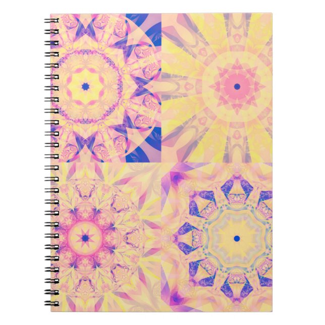 Set of abstract background colourful kaleidoscopic notebook (Front)