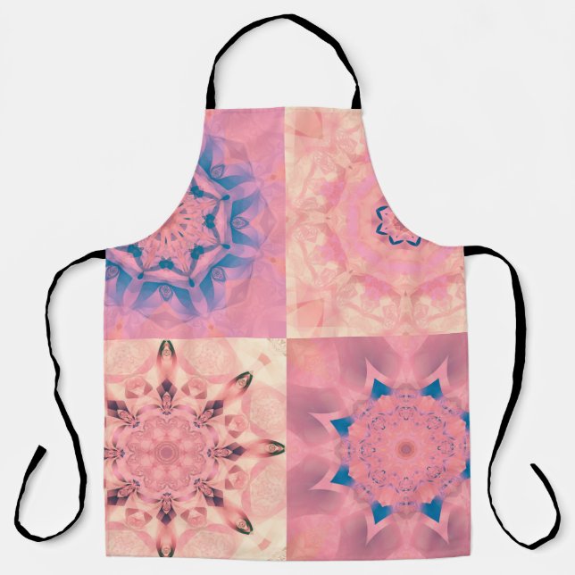 Set of abstract pastel fractals with kaleidoscopic apron (Front)