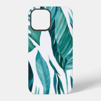 Set of abstract tropical palm leaves on isolated w
