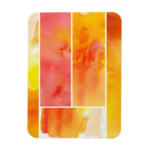 Set of abstract watercolor hand painted magnet