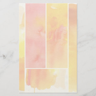Set of abstract watercolor hand painted stationery