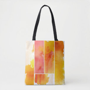 Set of abstract  watercolor hand painted tote bag