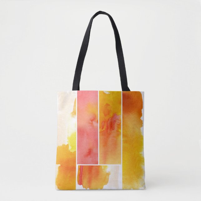 Set of abstract  watercolor hand painted tote bag (Front)