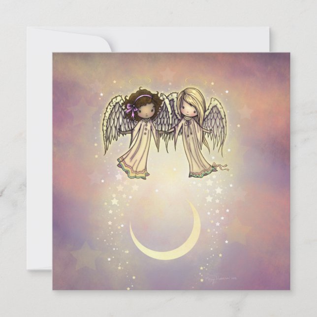 Set of Cards Litte Angels Illustrated Art (Front)