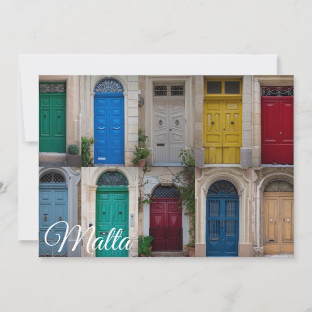 Set of colorful front doors in Malta (Front)