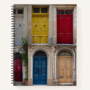 Set of colorful front doors in Malta Notebook