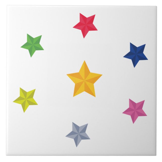 Set of coloured stars tile (Front)