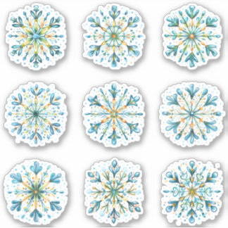 Set of Colourful Snowflakes