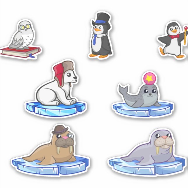 set of cute artic animals  (Front)