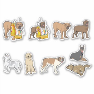 set of cute dogs