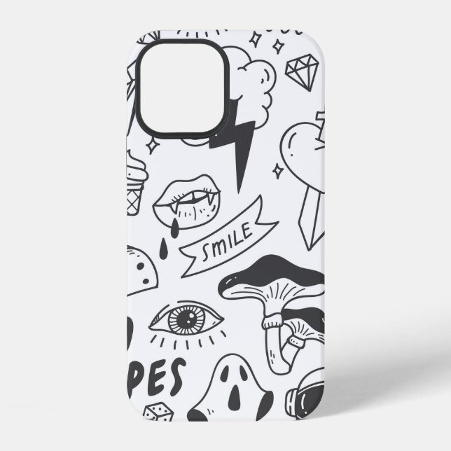 Set of cute graffiti doodle iPhone case (Back)