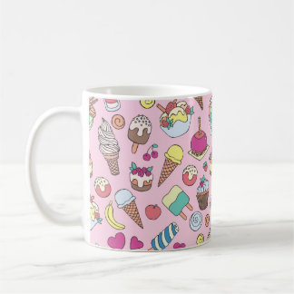 Set of different sweets. Seamless doodle pattern w Coffee Mug