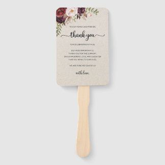 Set of Fans (​Elegant Rustic Marsala Floral Save)