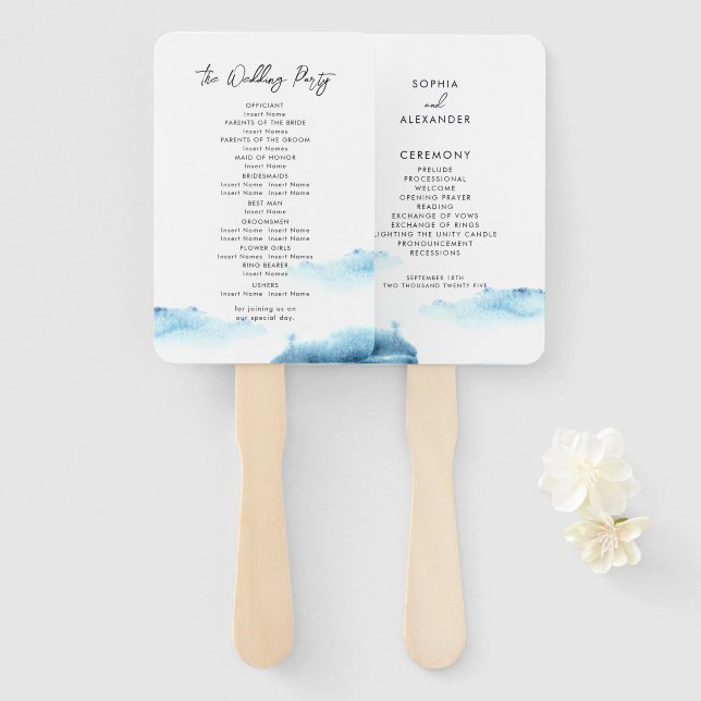 Set of Fans for Modern Wedding.  (Front and Back)
