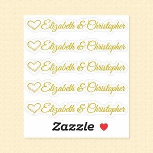 Set of Five Customisable Golden Heart Signature