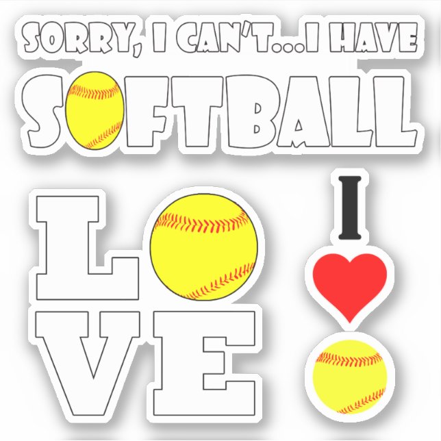 Set of Fun Fastpitch Softball Player Sports (Front)