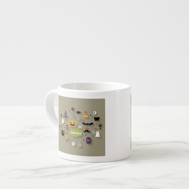 Set Of Halloween Icons Espresso Cup (Front Left)