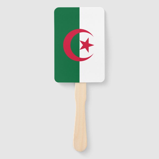 Set of hand fan with flag of Algeria (Front)