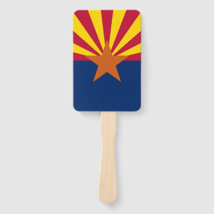 Set of hand fan with flag of Arizona, USA