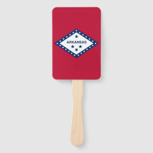 Set of hand fan with flag of Arkansas, USA