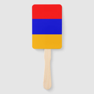 Set of hand fan with flag of Armenia