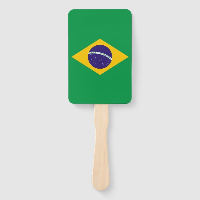 Set of hand fan with flag of Brazil (Front)