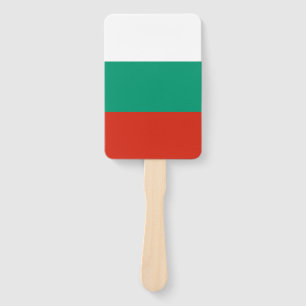 Set of hand fan with flag of Bulgaria