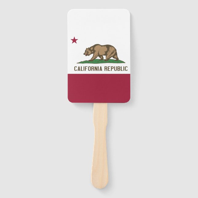 Set of hand fan with flag of California, USA (Front)
