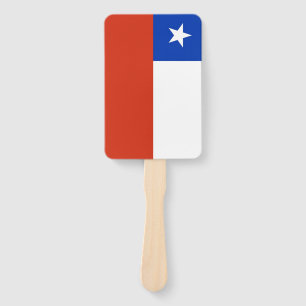 Set of hand fan with flag of Chile