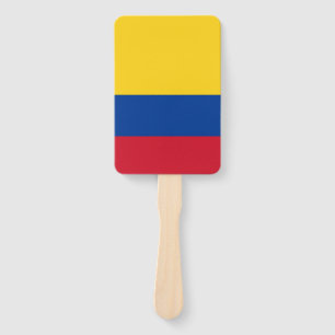 Set of hand fan with flag of Colombia