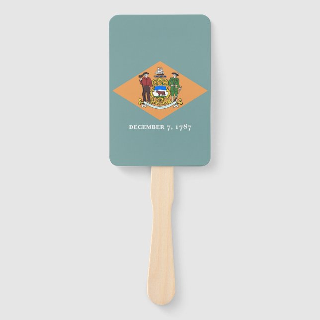 Set of hand fan with flag of Delaware, USA (Front)