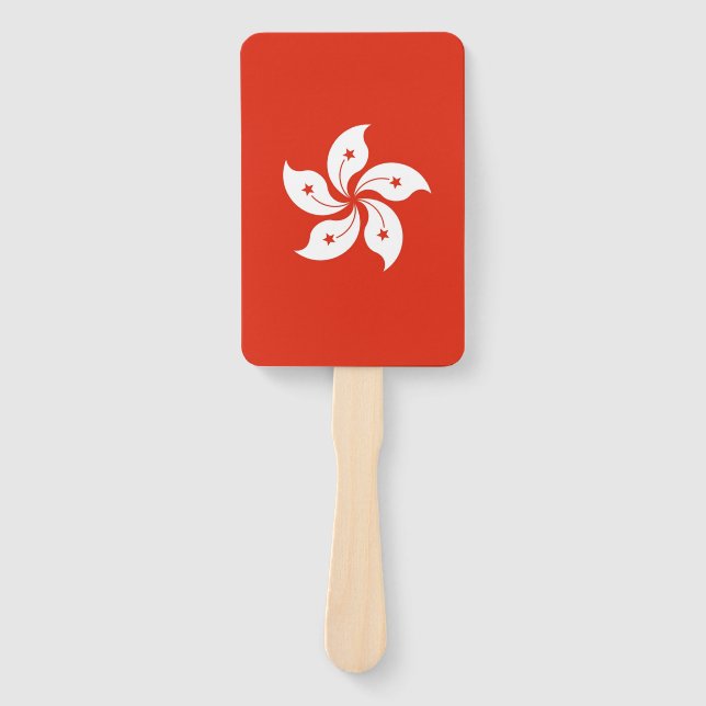 Set of hand fan with flag of Hong Kong (Front)