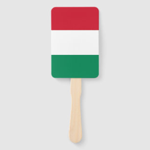 Set of hand fan with flag of Hungary
