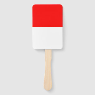 Set of hand fan with flag of Indonesia